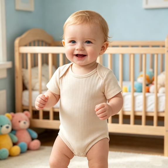 RMGVDSD Baby Boys Bodysuits Breathable Soft Short Sleeve Crewneck Romper Onesies Solid Color Newborn Infant Coming Home Outfit