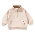 thumbnail image 1 of RMGVDSD Baby Boys Girls Half Zip Sweatshirt Toddler Fall Winter Hoodies Long Sleeve Quarter Zip Pullover Sweatshirts Solid Color Casual Tops 5-6 Years, 1 of 9