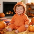 thumbnail image 1 of RMGVDSD Baby Boys Halloween Outfit Pumpkin One-Piece Romper Jumpsuit Long Sleeve Zipper Hooded Rompers Toddler Cute Party Wear, 1 of 8