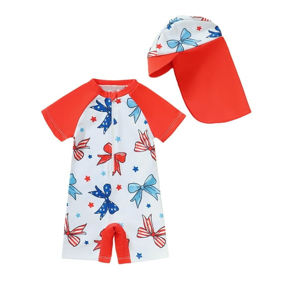 RMGVDSD Baby Girl Swimsuit One Piece Rashguard Swimwear With Zipper Sun Protection Infant Bathing Suit Cute Toddler Summer Swimsuits Summer Beach Pool Outfit