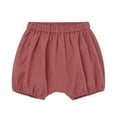 thumbnail image 1 of RMGVDSD Baby Girls Boys Bloomers Toddler Baby Cute Bloomer Shorts Solid Color Loose Basic Summer Plain Bloomers Shorts 12-24 Months/Brick Red, 1 of 2