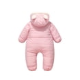thumbnail image 1 of RMGVDSD Baby Girls Boys Snowsuit Newborn Winter Clothes Double Zippers Infant Hooded Jumpsuit Fleece Coat Jacket Outwear One-Piece Outfit 6-9 Months, 1 of 9