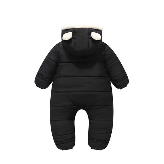 RMGVDSD Baby Girls Boys Snowsuit Newborn Winter Clothes Double Zippers Infant Hooded Jumpsuit Fleece Coat Jacket Outwear One-Piece Outfit 9-12 Months