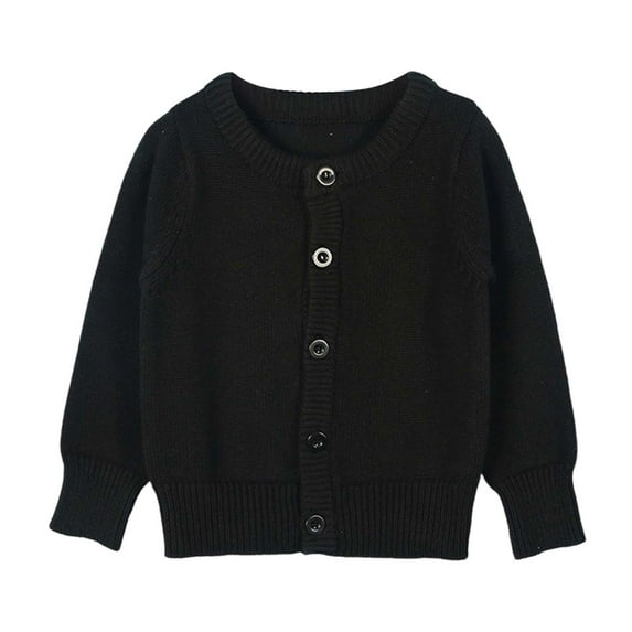 RMGVDSD Baby Girls Cardigan Long Sleeve Kid Button Sweater Girl Crew Neck Cardigans Uniform Sweater Coat Solid Color Little Girls Sweaters Top Soft Fall Clothes 6-7 Years