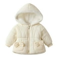 thumbnail image 1 of RMGVDSD Baby Girls Down Jacket Toddler Winter Coats Fashion Cute Thicken Long Sleeve Hooded Zip Up Padded Jackets Baby Warm Coat Outerwear 18-24 Months, 1 of 6