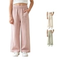 thumbnail image 1 of RMGVDSD Back to School Pants for Girls Wide Leg Pants Elastic Waist Lightweight Casual Trousers Loose Comfortable Long Pants for Girls 15-16 Years, 1 of 4