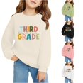 thumbnail image 1 of RMGVDSD Back To School Sweatshirt for Girls Letter Print Long Sleeve Pullover Crewneck Sweatshirts First Day Of School Soft Casual Tops Cute Party Wear 10-11 Years, 1 of 7