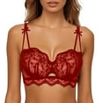 thumbnail image 1 of RMGVDSD Bandeau Bras for Women Push Up Bra Lace Comfort Padded Bra Add 1 Cup Brassiere Plunge Underwire Bra Lift Up Bras Everyday T-Shirt Bra, 1 of 4