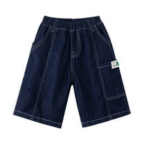 RMGVDSD Boy Baggy Jorts Boys Casual Denim Shorts With Pockets Comfortable Elastic Waist Loose Jeans Shorts Kids Trendy Summer Shorts for 4-5 Years