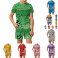 thumbnail image 1 of RMGVDSD Boys 2 Piece Ice Cream Baseball Shorts Sets Short Sleeve Tee Tops and Shorts Back To School Outfit for Kids Summer Clothes Comfy Daily Wear, 1 of 4