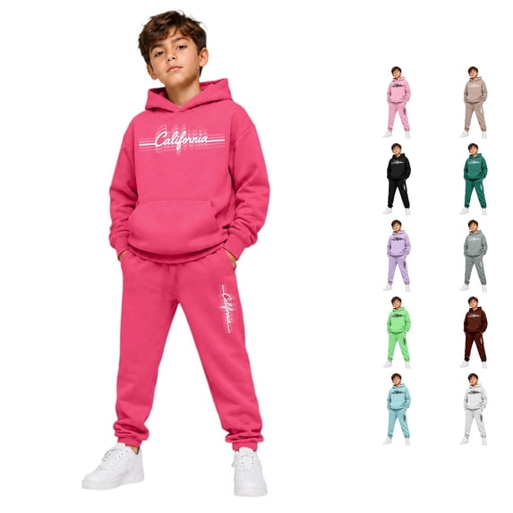 RMGVDSD Boys 2 Piece Sweatsuit Sets Casual Letter Print Hoodie Sweatshirts And Jogger Pants Fall Winter Outfits For School Casual Clothes 2-3 Years