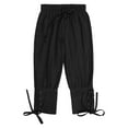 thumbnail image 1 of RMGVDSD Boys Ankle-Length Pirate Pants Vintage Lace Up Tapered Trousers Solid Color Cropped Pants Party Casual Harem Pant Classic-fit Trousers, 1 of 2