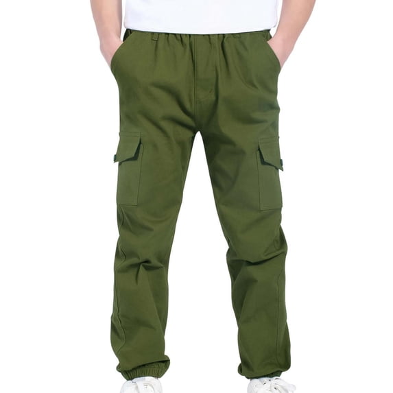RMGVDSD Boys Cargo Pants Lightweight Athletic Joggers Elastic Waist Outdoor Hiking Pants Comfortable Twill Trousers With Pockets Kids Daily School Pants 4-5 Years