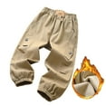 thumbnail image 1 of RMGVDSD Boys Cargo Pants Winter Casual Trousers Thickened Warm Workwear Joggers For Kids And Youth Outdoor Playwear Slacks Holiday Party Stylish Pant, 1 of 4