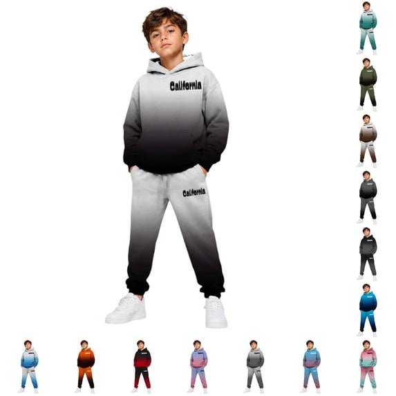 RMGVDSD Boys Clothes 2 Piece Clothing Sets Letter Graphic Hoodie Long Sleeve Sweatshirts And Sweatpants Fall Winter Outfits Sweatsuit Sets 2-3 Years