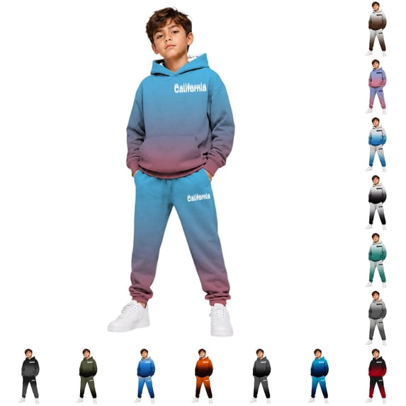 RMGVDSD Boys Clothes 2 Piece Clothing Sets Letter Graphic Hoodie Long Sleeve Sweatshirts And Sweatpants Fall Winter Outfits Sweatsuit Sets 2-3 Years