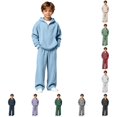 thumbnail image 1 of RMGVDSD Boys Clothes 2 Piece Fashion Fall Outfits Quarter Zip Hoodie Sweatshirts Wide Leg Sweatpants Solid Color Sweatsuit Sets With Pockets 8-9 Years, 1 of 7