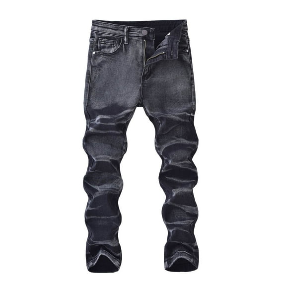 RMGVDSD Boys Distressed Ripped Denim Pants Skinny Fit Jeans High Street Fashion Stretch Slim Fit Jeans For Teenagers Autumn Winter Casual Trousers Temperament Suit 11-12 Years