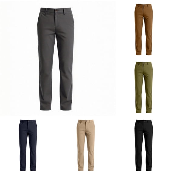 RMGVDSD Boys Formal Dress Pants Kids School Uniform Pants, Boys Casual Straight Leg Chino Pant Fashion Trousers with Pockets School Wear 9-10 Years