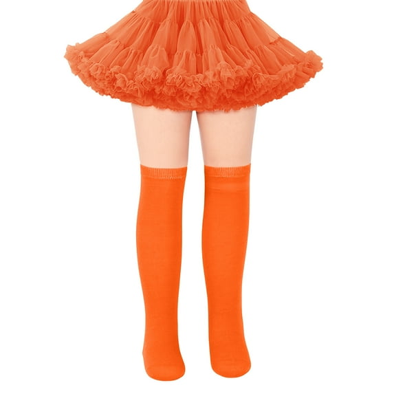 RMGVDSD Boys Girls Knee High Tube Socks Solid Color Stockings Soft Stretchable Over The Calf Socks Comfortable Kids Uniform Socks Cute School Clothes 7-12 Years
