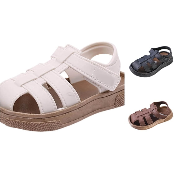 RMGVDSD Boys Girls Sandals Closed-Toe Non- Flats Lightweight Soft Sole Summer Sandals For Toddler/Little Kid Footwear