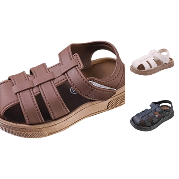 RMGVDSD Boys Girls Sandals Closed-Toe Non- Flats Lightweight Soft Sole Summer Sandals For Toddler/Little Kid Footwear