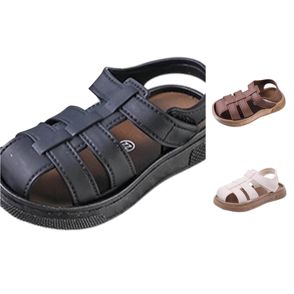 RMGVDSD Boys Girls Sandals Closed-Toe Non- Flats Lightweight Soft Sole Summer Sandals For Toddler/Little Kid Footwear