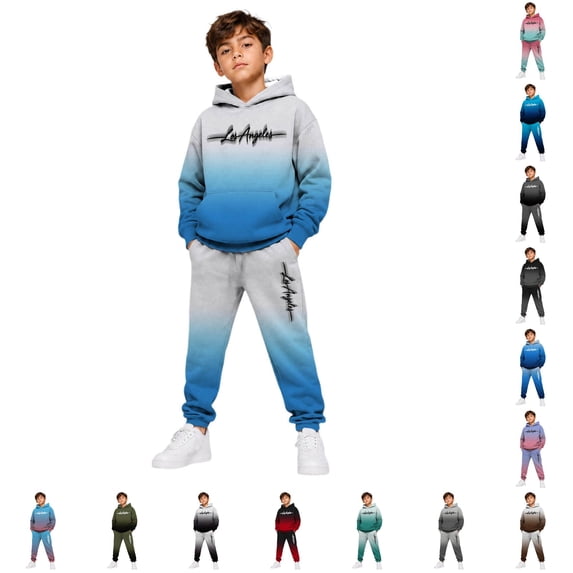 RMGVDSD Boys Hoodie Pant Set Letter Print Hooded Sweatshirts And Sweatpants Suit Fashion Clothing Set Kids Casual Jogger Tracksuit Sets 2-3 Years