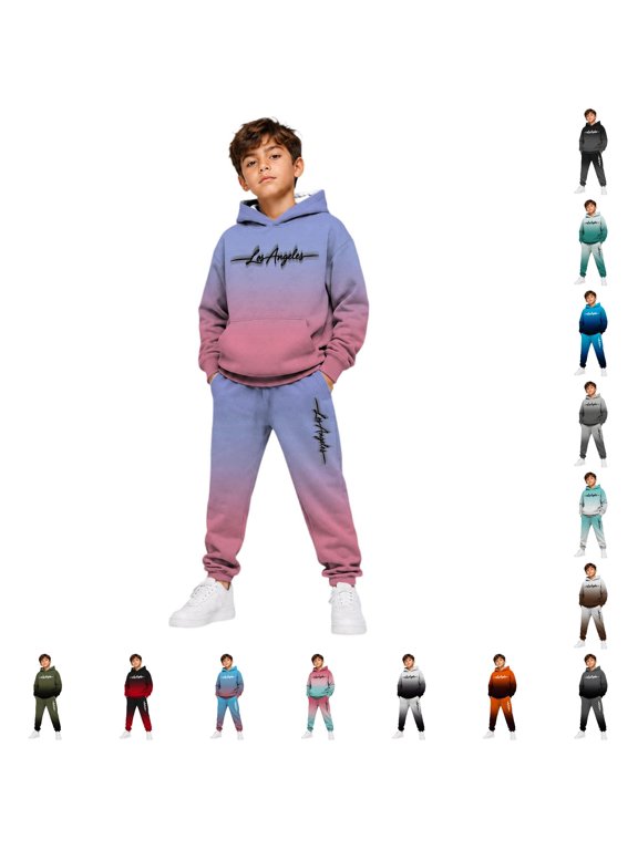 Boys Hoodie Pant Set Letter Print Hooded Sweatshirts And Sweatpants Suit Fashion Clothing Set Kids Casual Jogger Tracksuit Sets 2-3 Years