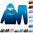 thumbnail image 1 of RMGVDSD Boys Hoodie Pants Set Letter Print Hooded Sweatshirts Sweatpants Suit Fall Clothing Set 2 Piece Kids Casual Jogger Tracksuit Sets 11-12 Years, 1 of 6
