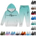 thumbnail image 1 of RMGVDSD Boys Hoodie Pants Set Letter Print Hooded Sweatshirts Sweatpants Suit Fall Clothing Set 2 Piece Kids Casual Jogger Tracksuit Sets 5-6 Years, 1 of 6