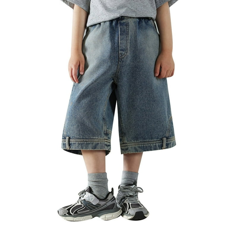 RMGVDSD Boys Jeans Shorts Summer Baggy Jorts Boy's Elastic