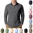 thumbnail image 1 of RMGVDSD Boys Long Sleeve Dress Shirts Textured Casual Shirt For Kids Button Down Shirts Formal School Uniform Tops Fall Clothes 15-16 Years, 1 of 5