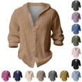 thumbnail image 1 of RMGVDSD Boys Long Sleeve Hooded Shirts Casual Button Down Shirts Summer Breathable Solid Color Beach Shirt Tosp For Kids 16-17 Years, 1 of 5