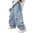 thumbnail image 1 of RMGVDSD Boys Parachute Pants Summer Athletic Joggers Lightweight Breathable Thin Casual Trousers For Big Kids Baggy Wide Leg Pants With Pockets 5-6 Years, 1 of 9