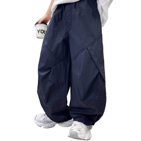 RMGVDSD Boys Parachute Pants Summer Athletic Joggers Lightweight Breathable Thin Casual Trousers For Big Kids Baggy Wide Leg Pants With Pockets 7-8 Years