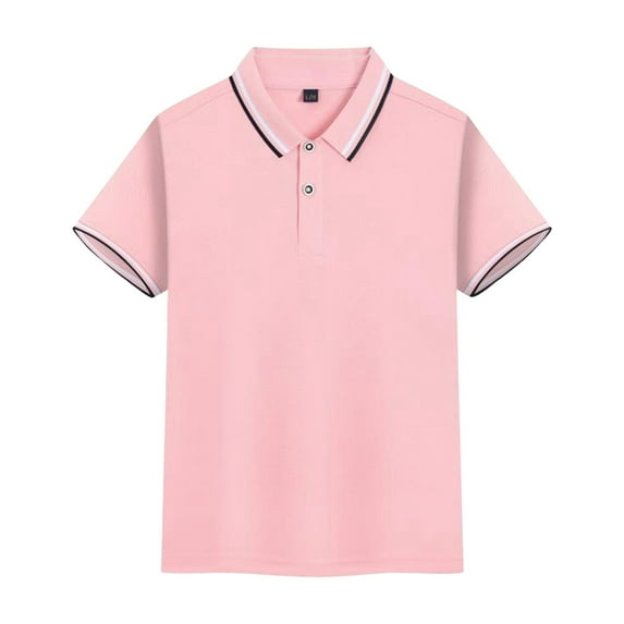 RMGVDSD Boys Polo Shirts Kids School Uniform Shirts Solid Color Short Sleeve Button Down Collared Polo Shirts Sports & Casual Wear for 5-6 Years
