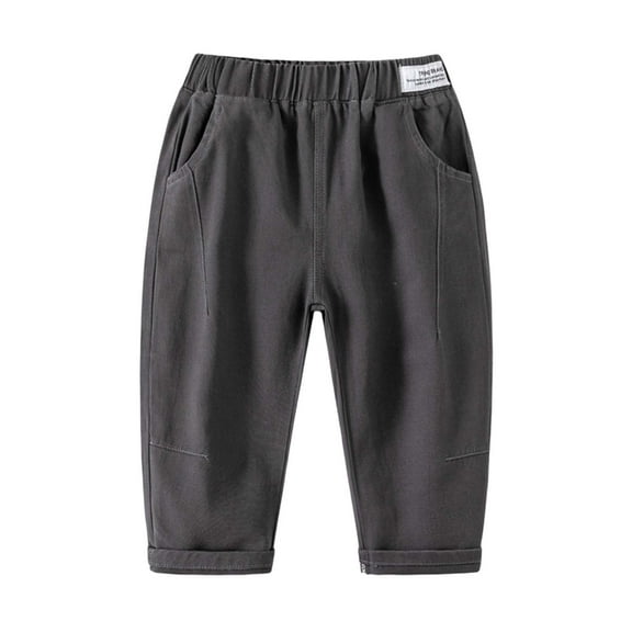 RMGVDSD Boys School Uniform Pants Toddler Boys Pants Casual Sweatpants Comfortable Fall Winter Kids Trousers School Sports Pants 1-2 Years/Grey