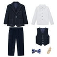 thumbnail image 1 of RMGVDSD Boys Suits 5 Piece Set Boys Suit For Kids Tuxedo Wedding Outfit Boy Formal Suits Slim Fit Suit Set Modern Fit Kids Tuxedo Suits 3-4 Years, 1 of 5