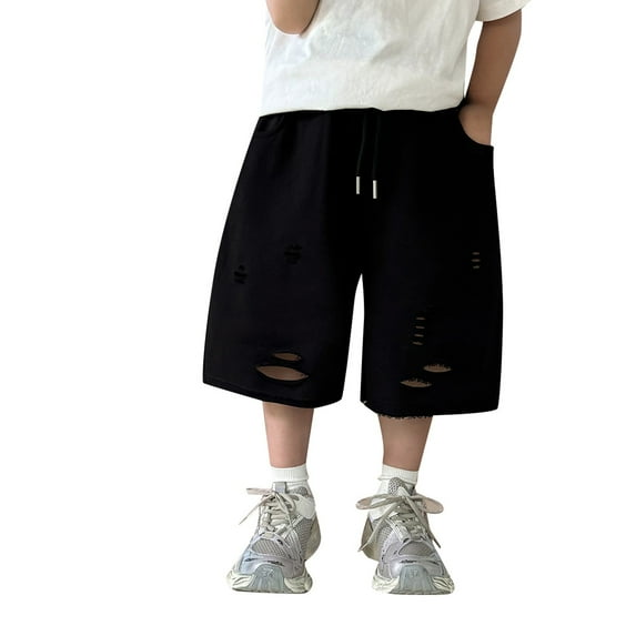 RMGVDSD Boys Summer Casual Shorts With Pockets Fashionable Versatile Lightweight Pull-On Hiking Shorts For Kids Daily Wear Casual School Trousers For 6-8 Years