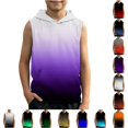 thumbnail image 1 of RMGVDSD Boys Tank Tops Gradient Color Hooded T-Shirts For Kids Sleeveless Pullover Hoodies Lightweight Pocket Athletic Tops 2-3 Years, 1 of 4