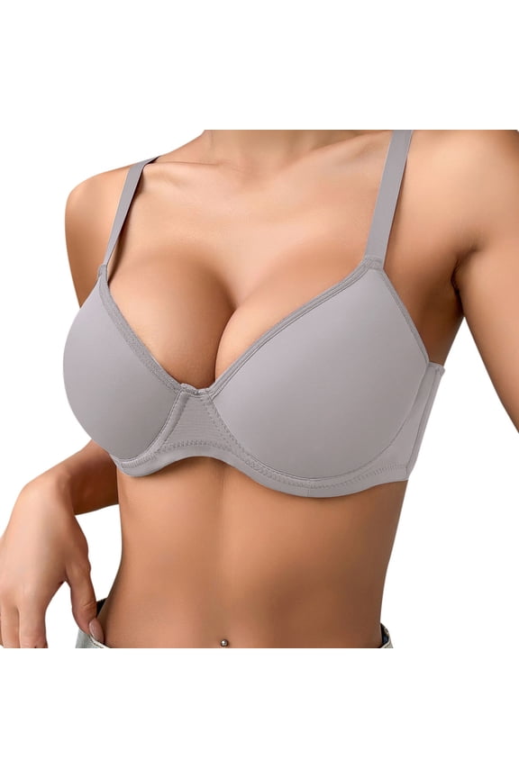 Bras for Women Soft Thin Solid Color Comfortable Breathable Push Up Bra With Underwire Triangle Padded Bralette Everyday Bras Comfortable Bralette