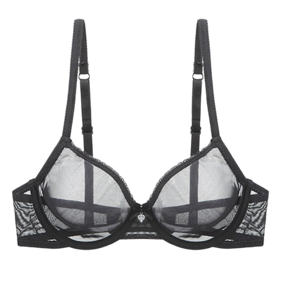 RMGVDSD Bras for Women Soft Sheer See Through Bralette Mesh Transparent Unlined Bra Wireless Brassiere Comfy Breathable Bralette Womens Bralettes