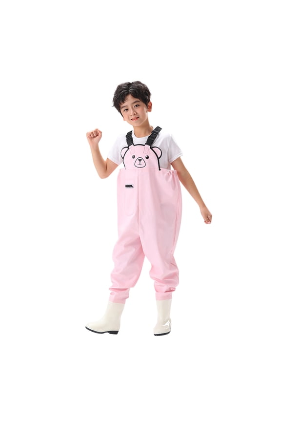 Chest Waders for Toddler & Children Kids Chest Waders Youth Fishing Waders For Toddler Children Waterproof Hunting Waders with Boots Zipper Romper One Piece Jumpsuits