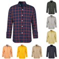 thumbnail image 1 of RMGVDSD Children's Long Sleeve Plaid Shirts Boys Girls Button Down Shirt Classic Fit Casual Shirts Plus Size Tops Fall Clothes 11-12 Years, 1 of 6