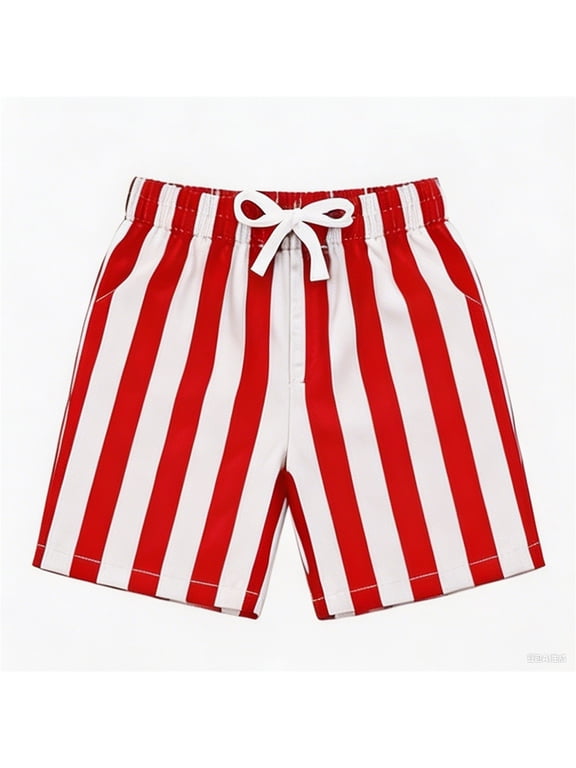 Classic Shorts for Boys Striped Elastics Waist Casual Shorts Sportswear Lightweight Athletic Bottoms Summer Pull on Shorts 11-12 Years