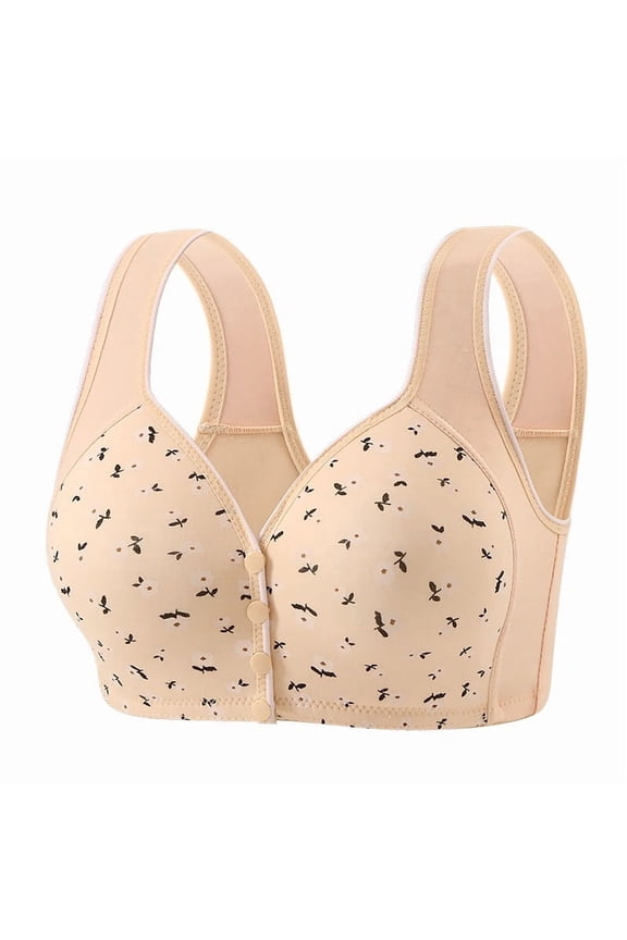 Comfort Bras for Women No Underwire Front Closure Bra Seamless Bralette Support Full Coverage Breathable Wireless Brassieres Comfort Everyday Bras