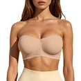 thumbnail image 1 of RMGVDSD Comfort Bras for Women Strapless Bra Non- No Underwire Padded Bandeau Multiway Smoothing Bras Convertible Straps Push Up Support Bralette, 1 of 5