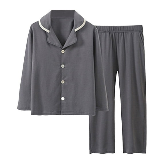 RMGVDSD Comfortable Boys Pajamas Set Kids Cotton Pajamas Set Pjs Long Sleeve Button Down Top And Pants Sleepwear Loungewear Set Soft Sleepwear Nightgown