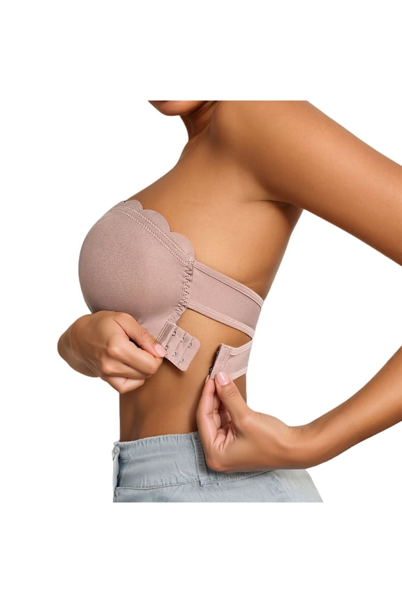 Comfy Bras for Women Strapless Bra Side Closure Bustier Top For Seamless Comfort Wirefree Bralette Lightweight Everyday Wear Comfy Seamless Bras